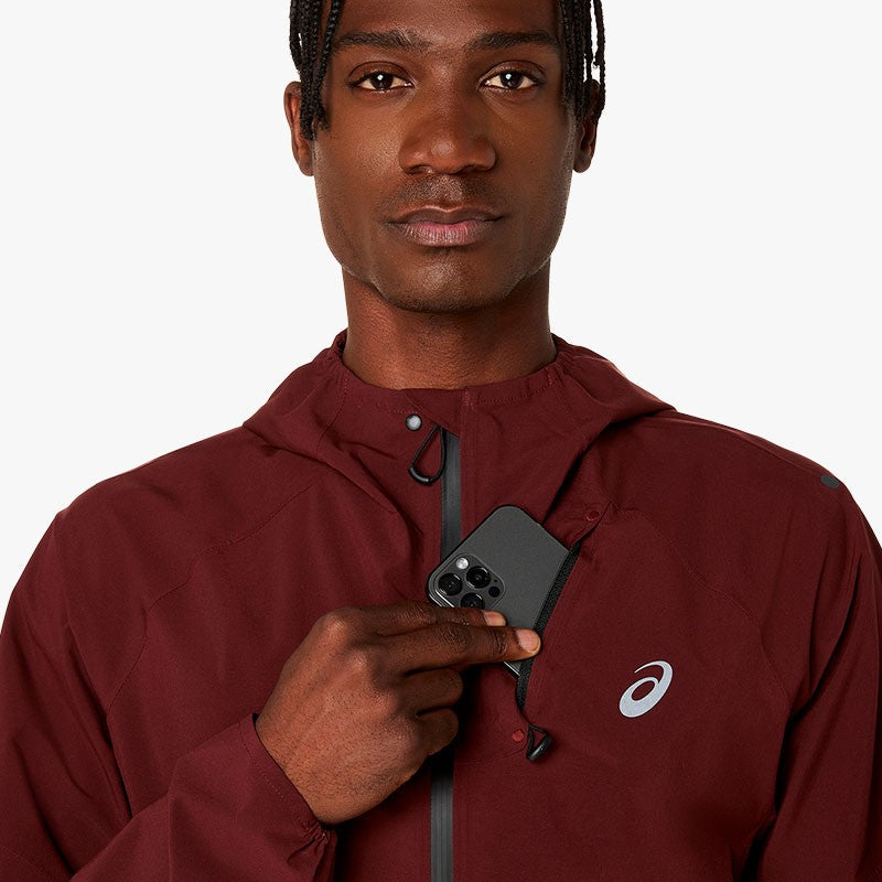 CHAQUETA ASICS METARUN WATERPROOF DARK RED