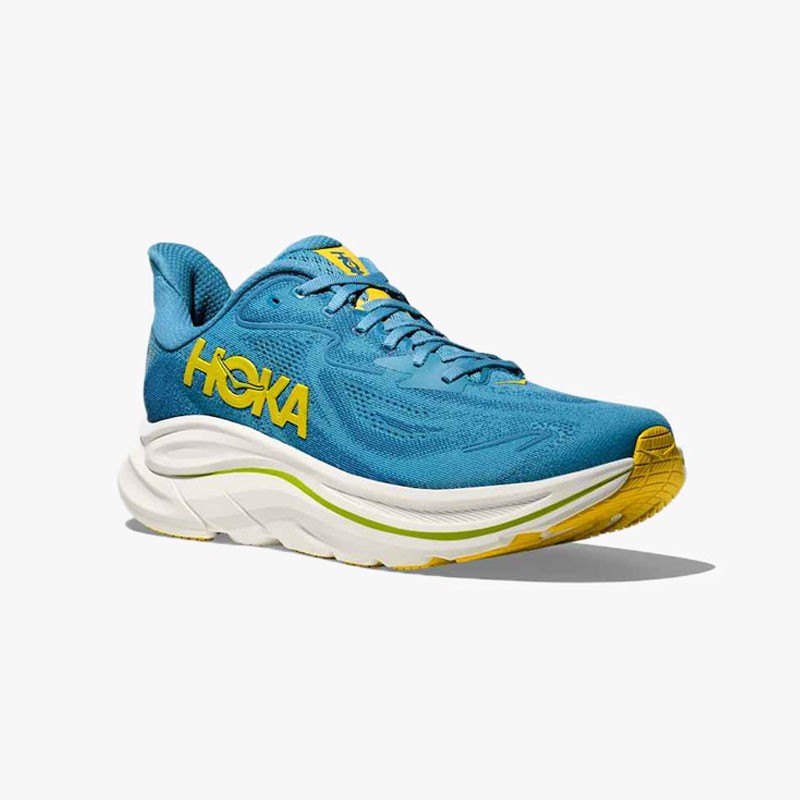HOKA CLIFTON 10 WIDE ALPINE BLUE/FOGGY