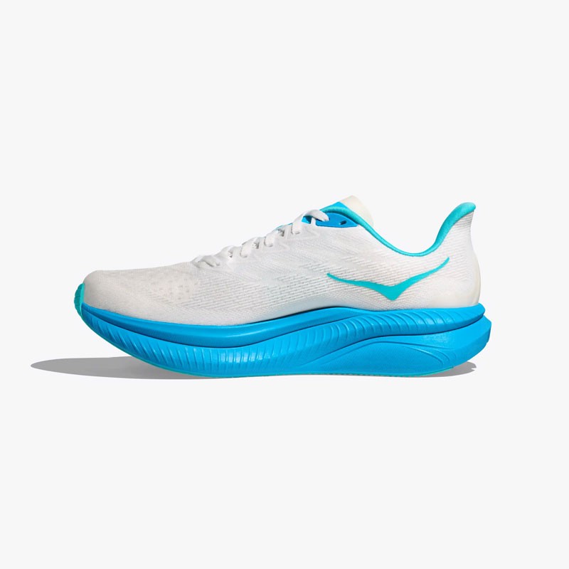 HOKA MACH 6 WHITE/SKYWARD BLUE