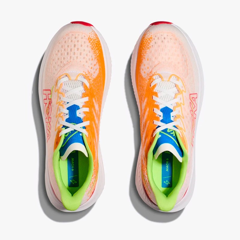 HOKA MACH 6 WHITE/SOLAR FLARE