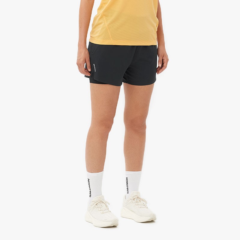 PANTALÓN SALOMON CORE 2IN1 W DEEP BLACK