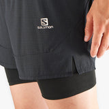 PANTALÓN SALOMON SENSE 2IN1 SHORTS NEGRO