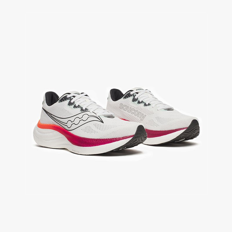 SAUCONY RIDE 19 WHITE/CRIMSON