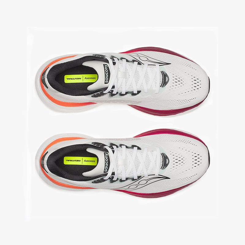 SAUCONY RIDE 19 WHITE/CRIMSON